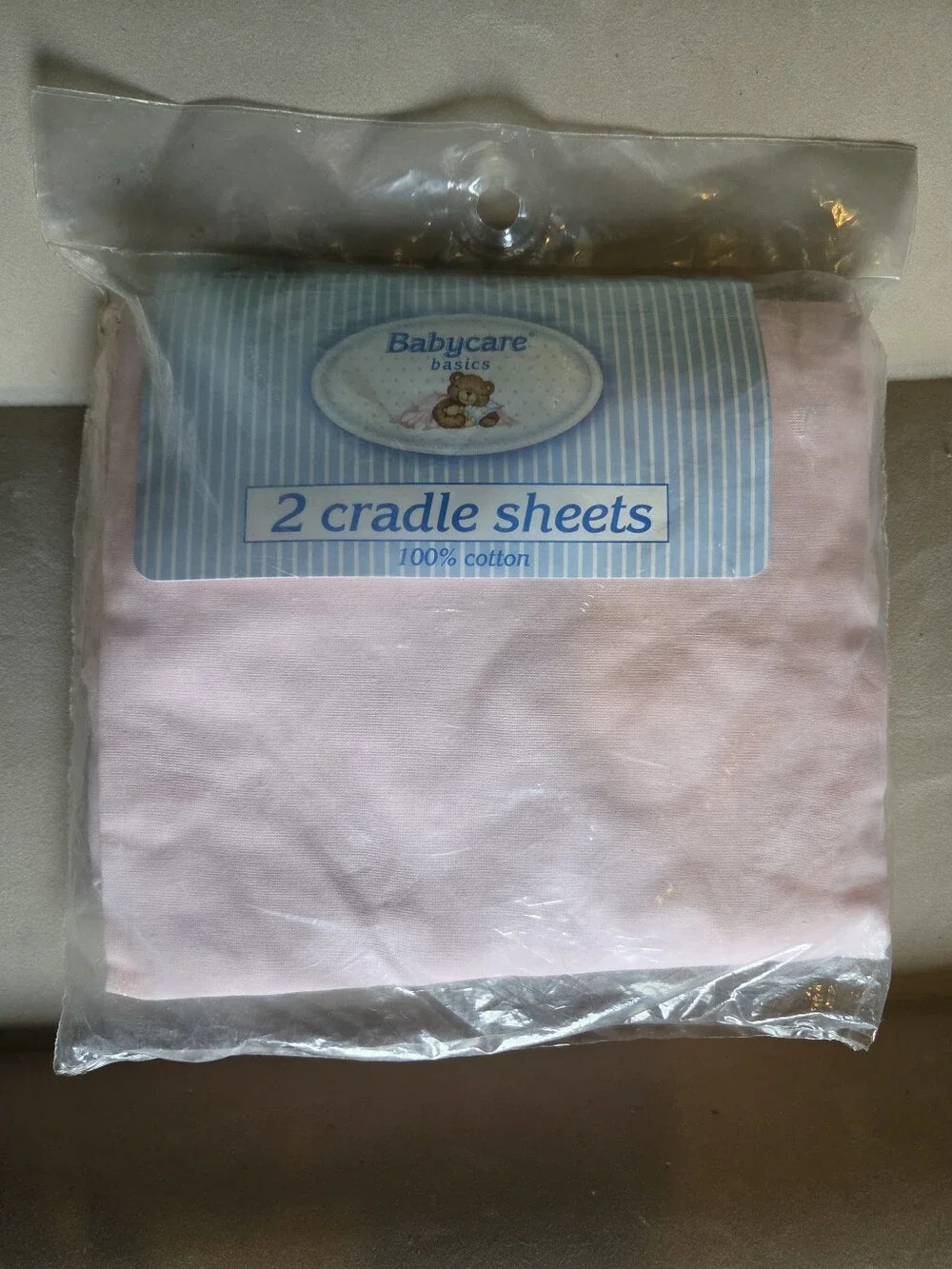 Babycare Basics 2 Cradle Sheets - Light Pink 100% Cotton